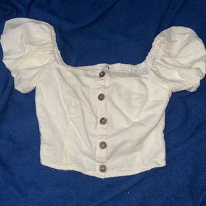 Cream Crop Top